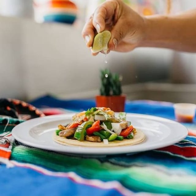 Mushrooms & Mixed Peppers Tacos.